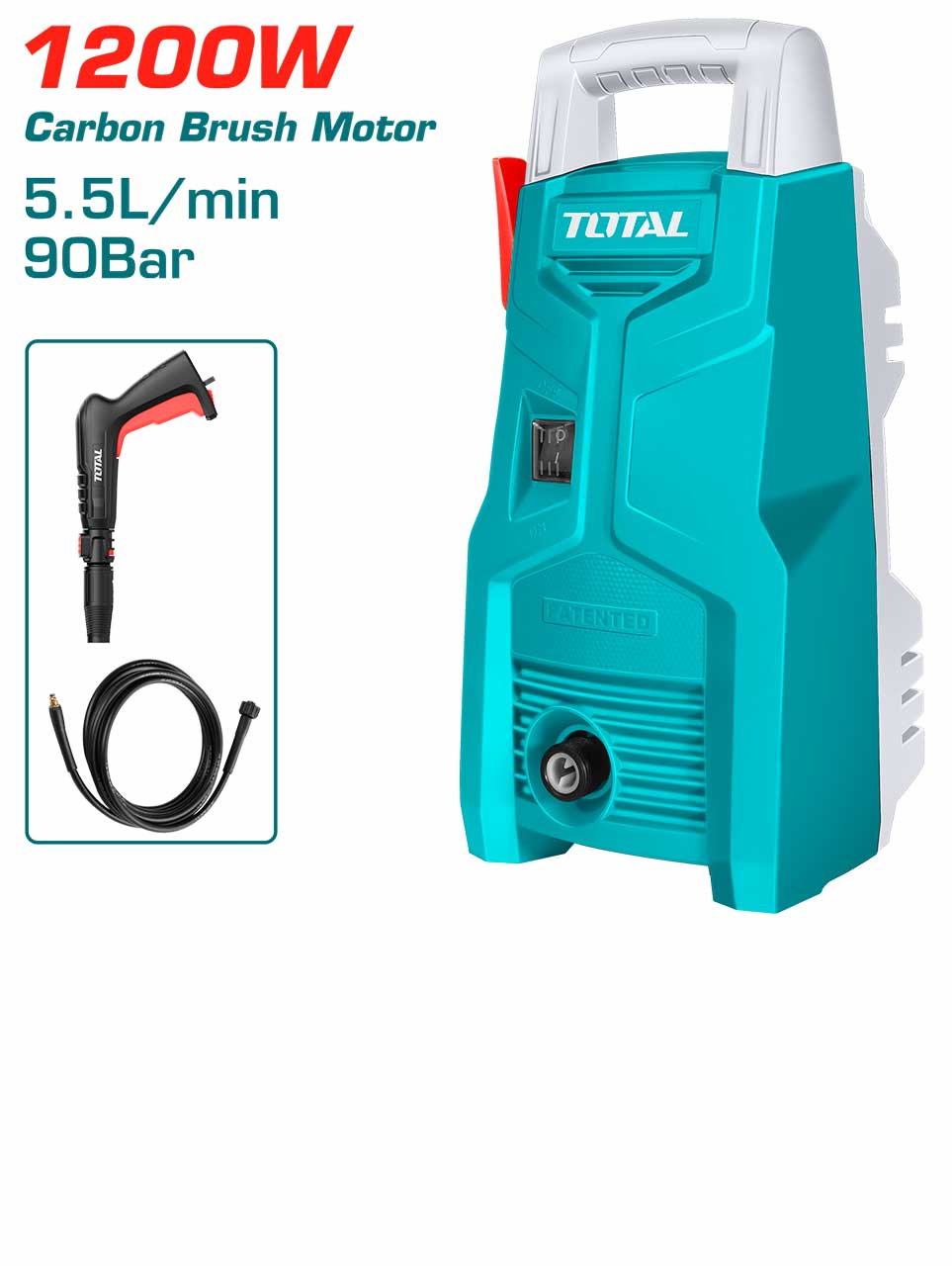 مضخة غسيل 1200 واط 90 بار total tgt113026