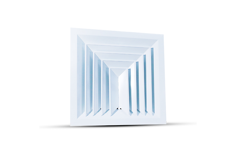 03-CI-AIR-SD-S3-3 Way Supply Diffuser with Damper-1, 2, 3, and 4 Way-SQUARE CEILING DIFFUSERS-cooling-industry