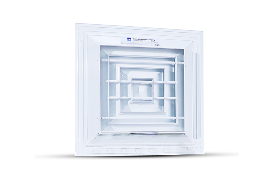 05-CI-AIR-RD-S4-Return Diffuser without Damper-SQUARE CEILING DIFFUSERS-1, 2, 3, and 4 Way-cooling-industry
