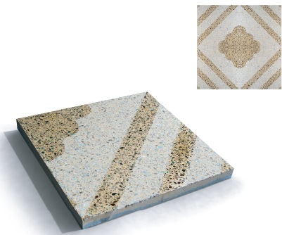 Diamond-sand-blasted_outdoor-Sidewalk_concrete - Traditional - Terrazo - Tiles - Al Mutatawera for Concrete Products